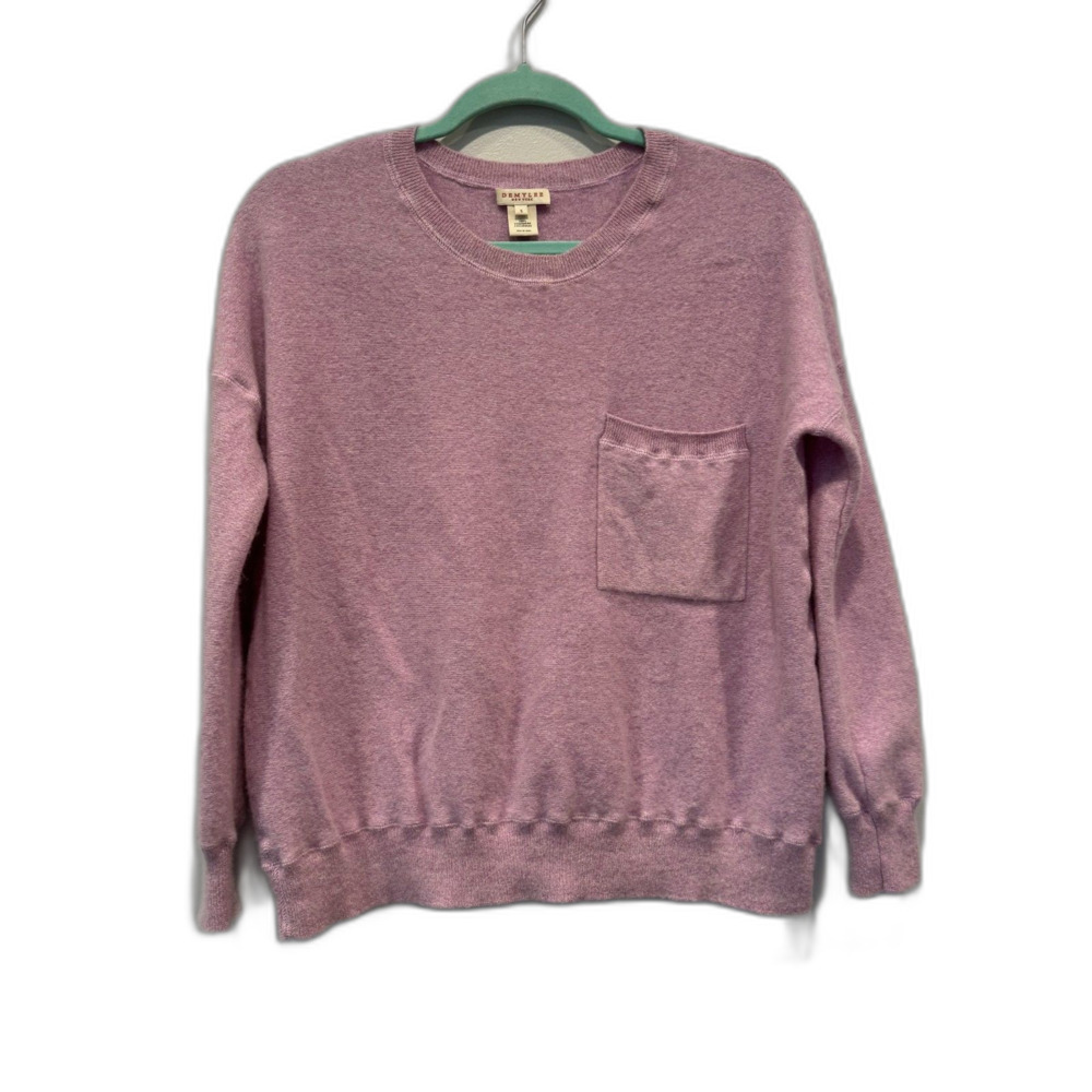 Demylee Sweater 100% Cashmere Purple Round Neck Long Sleeve Womens sz Small